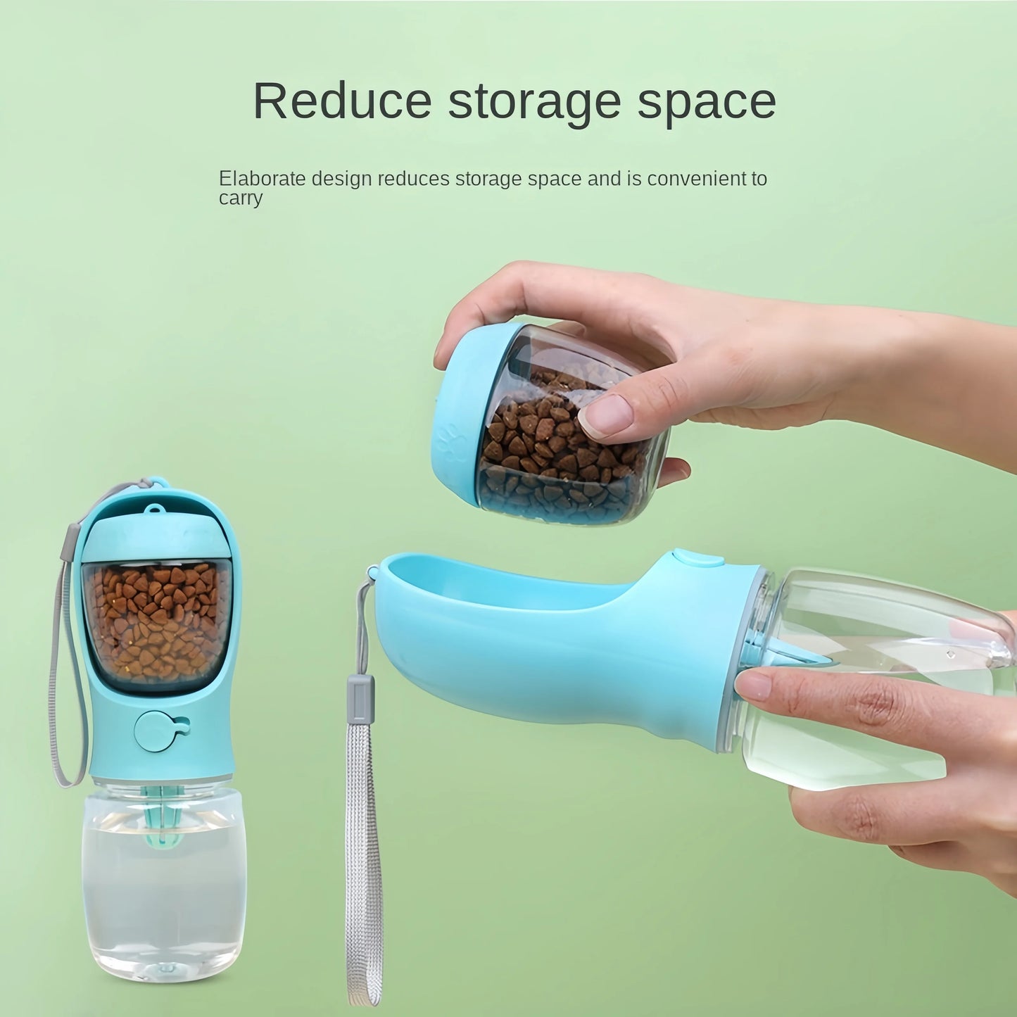 AquaPouch Pro - 3-in-1 Portable Pet Water Bottle & Food Container